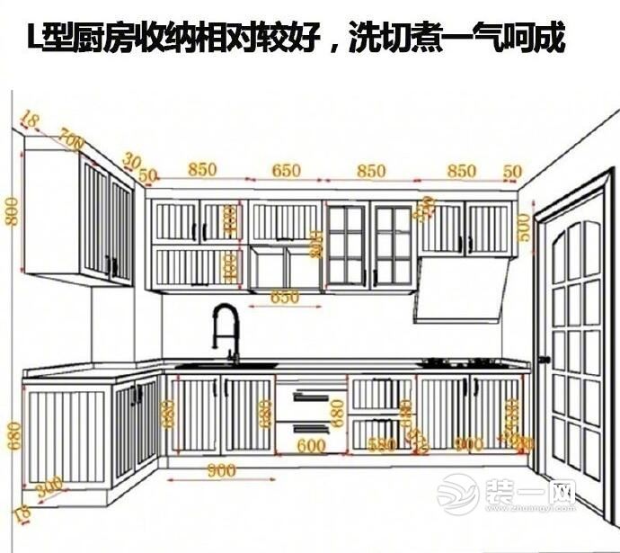 厨房怎么装更省空间 l型/u型/直线型厨房布局平面图